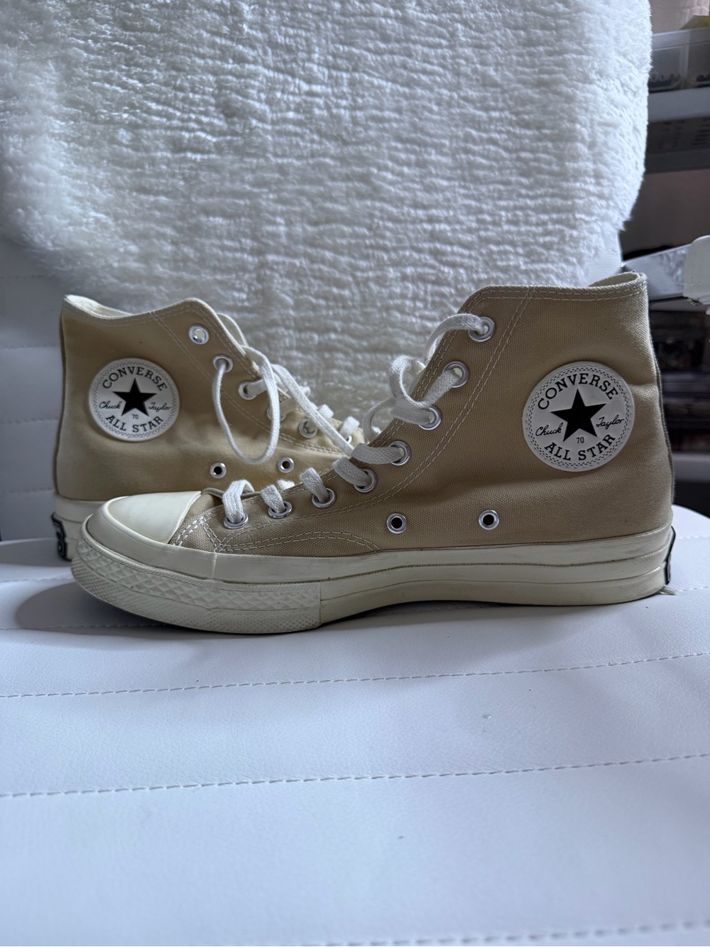 Converse Chuck Taylor White Canvas Sneakers with White Logo